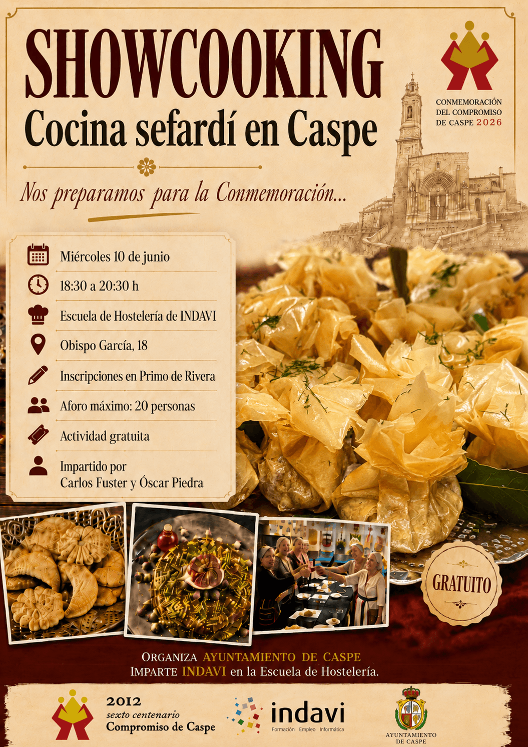 Cartel showcooking cocina sefardí